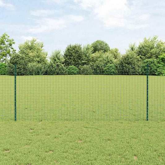 Fence Posts Height Adjustable Manual 22 pcs Green 140 cm Steel
