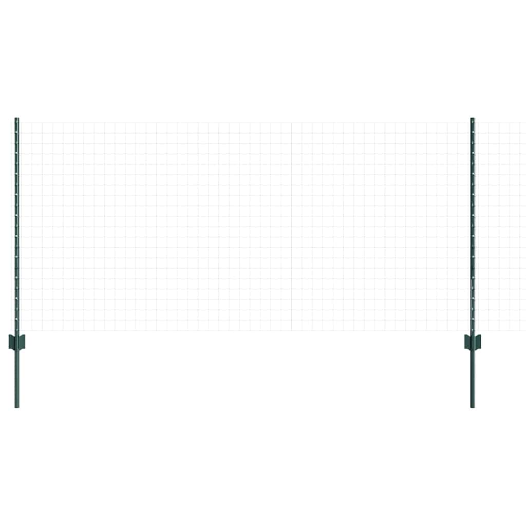 Fence Posts Height Adjustable Manual 22 pcs Green 140 cm Steel