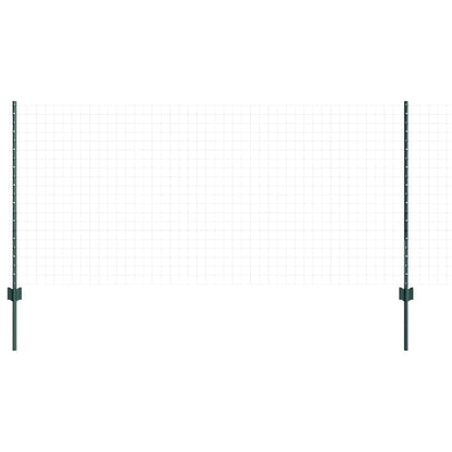 Fence Posts Height Adjustable Manual 22 pcs Green 140 cm Steel
