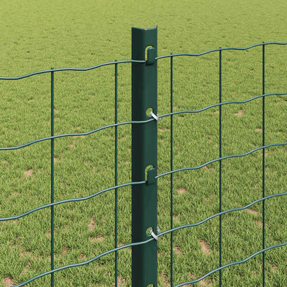 Fence Posts Height Adjustable Manual 44 pcs Green 160 cm Steel