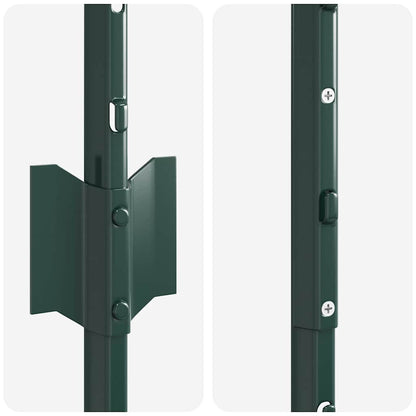 Fence Posts Height Adjustable Manual 22 pcs Green 180 cm Steel