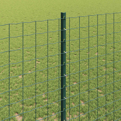 Fence Posts Height Adjustable Manual 22 pcs Green 180 cm Steel