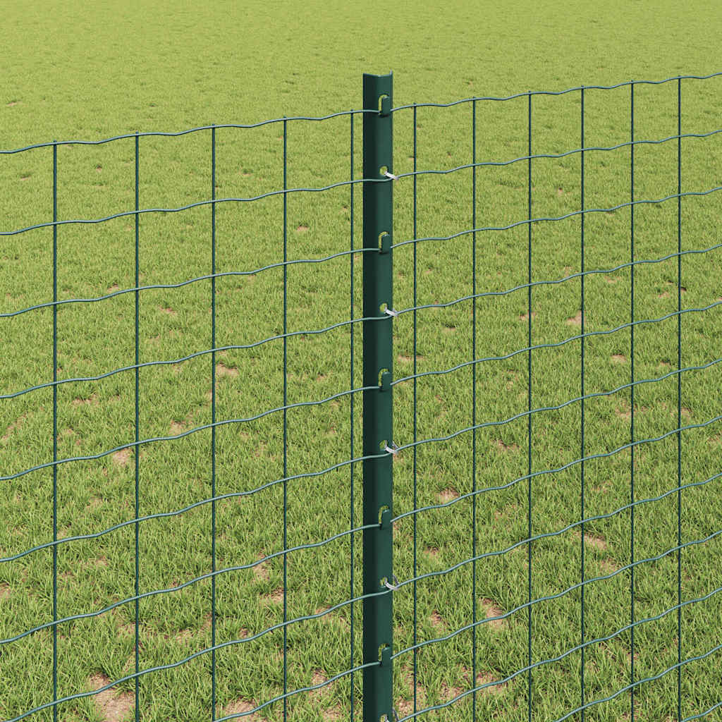 Fence Posts Height Adjustable Manual 44 pcs Green 180 cm Steel
