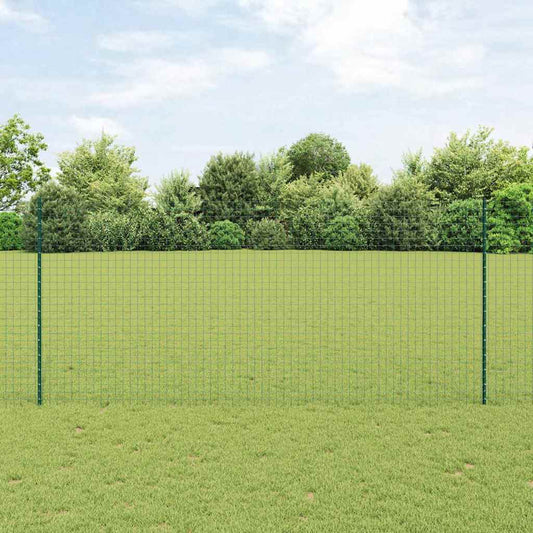 Fence Posts Height Adjustable Manual 44 pcs Green 180 cm Steel