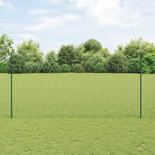 Fence Posts Height Adjustable Manual 44 pcs Green 200 cm Steel