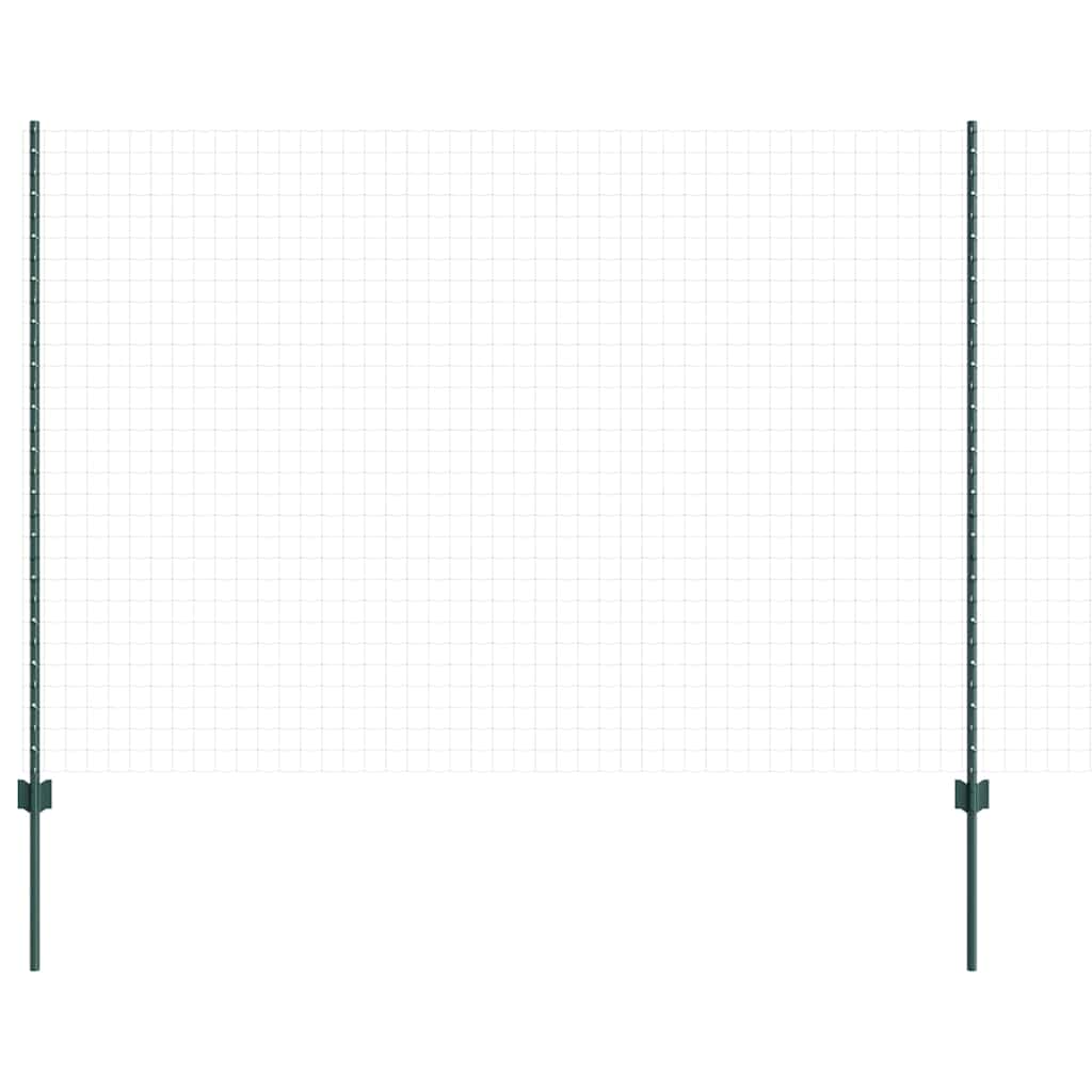 Fence Posts Height Adjustable Manual 44 pcs Green 200 cm Steel