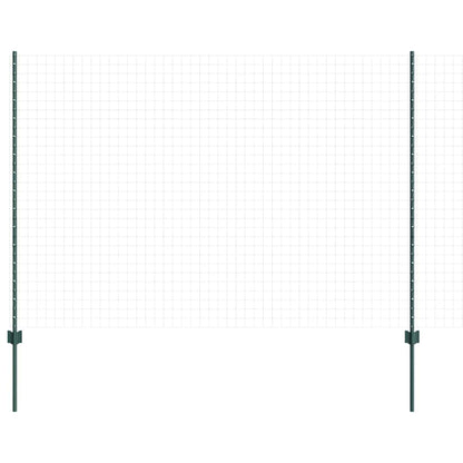 Fence Posts Height Adjustable Manual 44 pcs Green 200 cm Steel