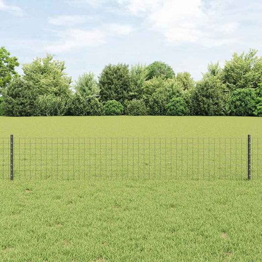 Fence Posts Height Adjustable Manual 22 pcs Grey 80 cm Steel