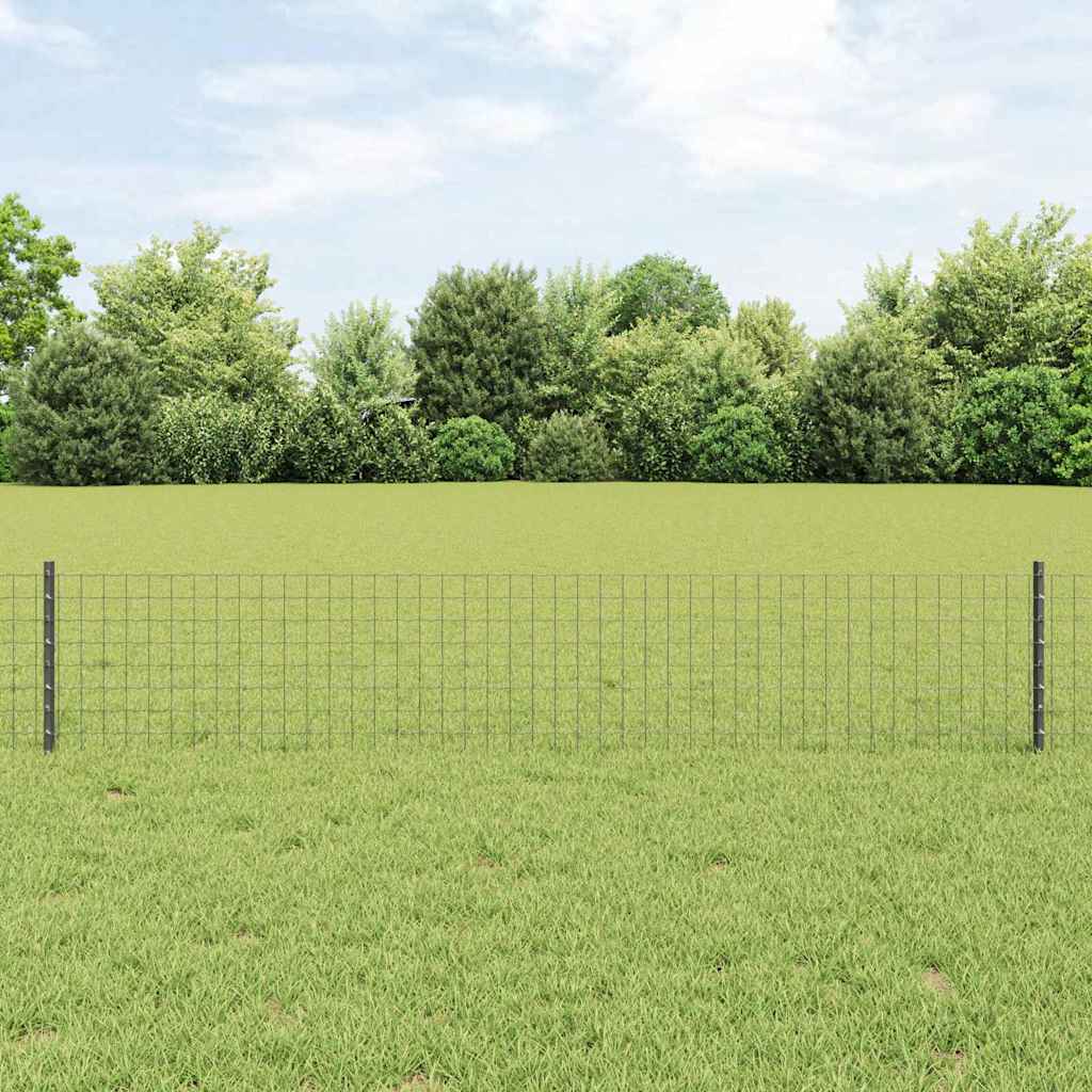 Fence Posts Height Adjustable Manual 44 pcs Grey 80 cm Steel