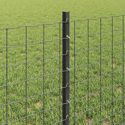 Fence Posts Height Adjustable Manual 44 pcs Grey 100 cm Steel
