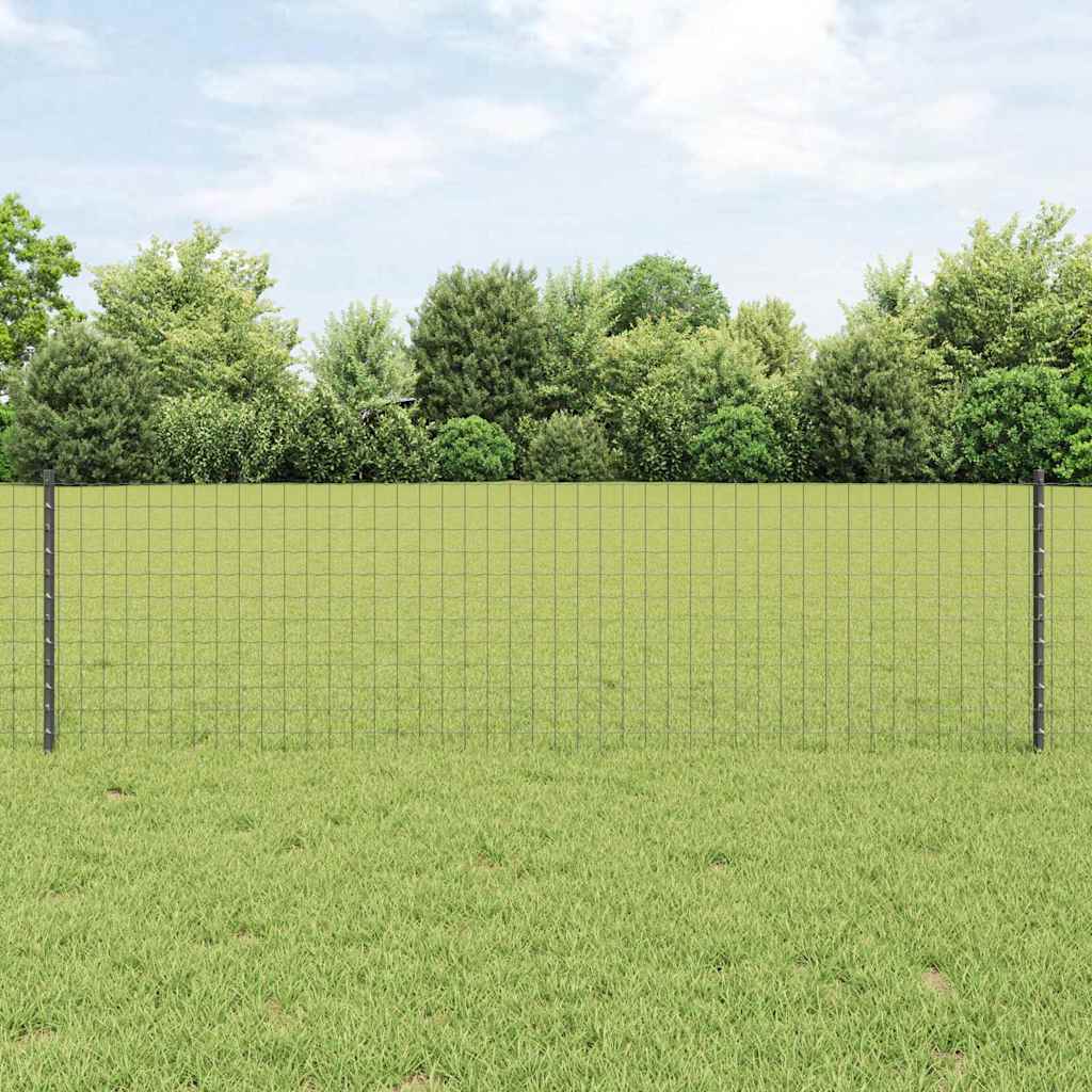 Fence Posts Height Adjustable Manual 44 pcs Grey 100 cm Steel