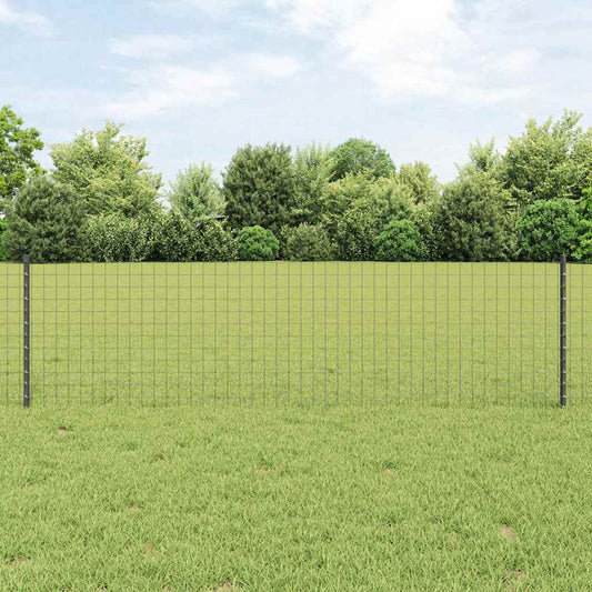 Fence Posts Height Adjustable Manual 44 pcs Grey 100 cm Steel