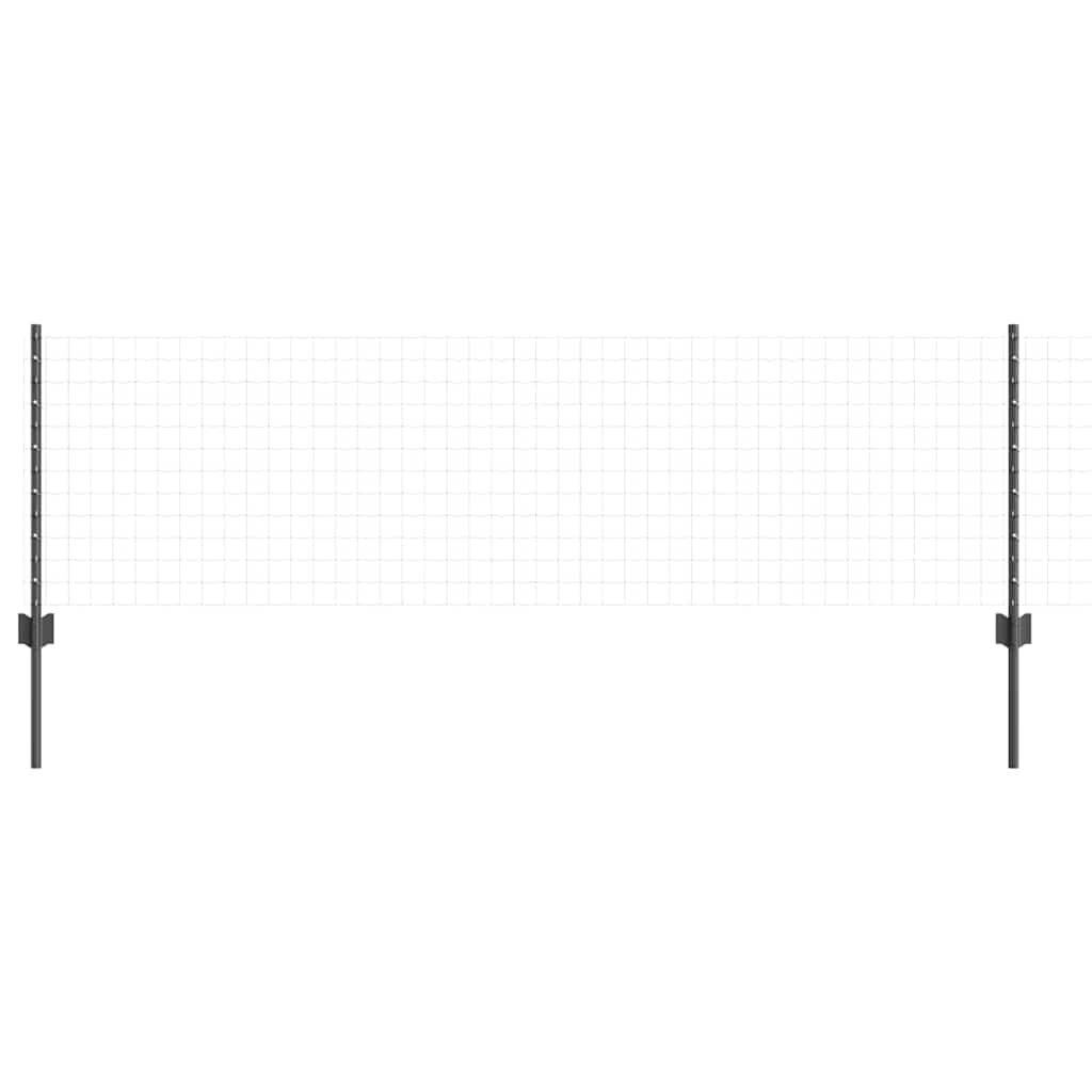 Fence Posts Height Adjustable Manual 44 pcs Grey 100 cm Steel