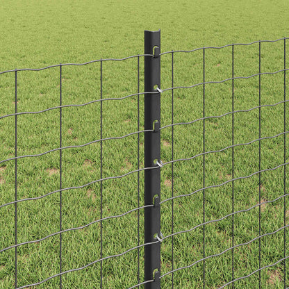 Fence Posts Height Adjustable Manual 22 pcs Grey 120 cm Steel