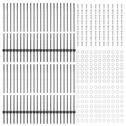 Fence Posts Height Adjustable Manual 88 pcs Grey 140 cm Steel