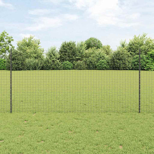 Fence Posts Height Adjustable Manual 44 pcs Grey 160 cm Steel