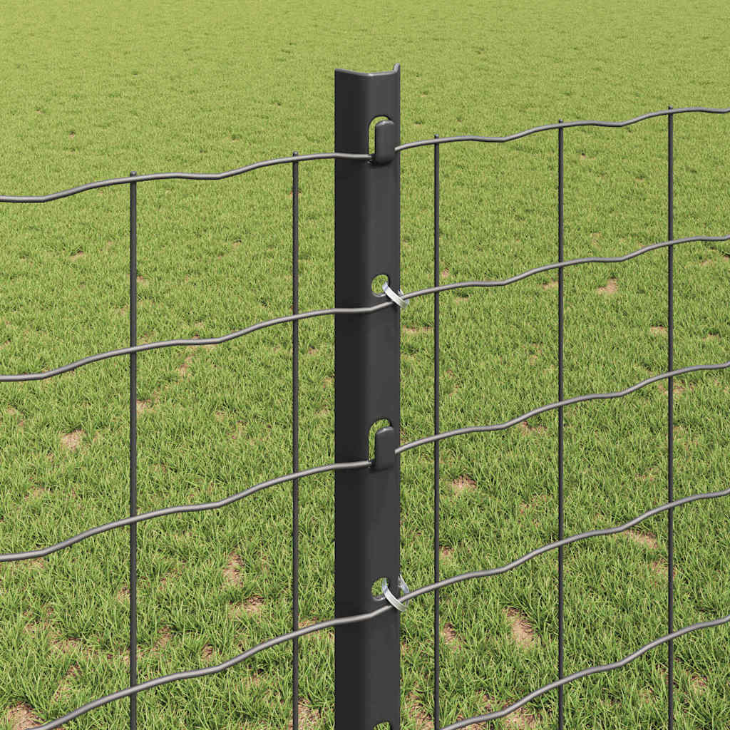 Fence Posts Height Adjustable Manual 88 pcs Grey 160 cm Steel