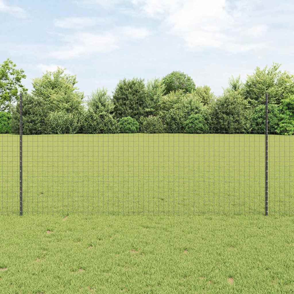 Fence Posts Height Adjustable Manual 88 pcs Grey 160 cm Steel