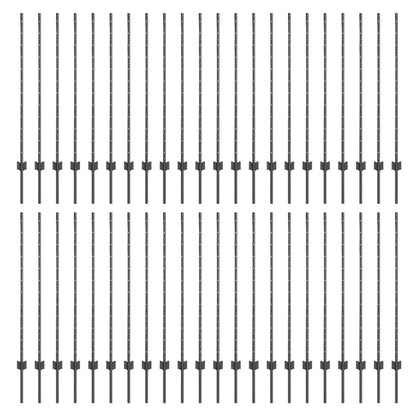 Fence Posts Height Adjustable Manual 88 pcs Grey 160 cm Steel