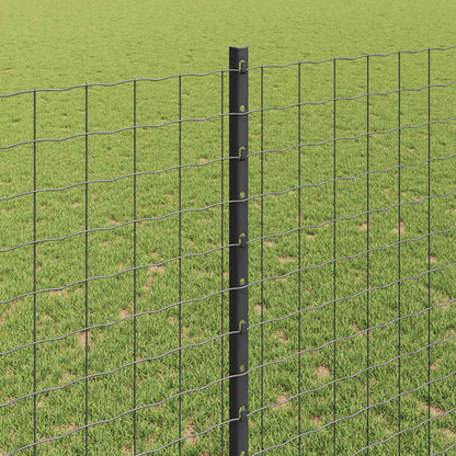Fence Posts Height Adjustable Manual 44 pcs Grey 180 cm Steel