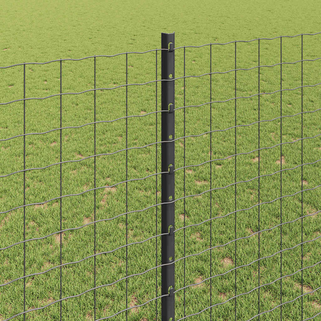 Fence Posts Height Adjustable Manual 88 pcs Grey 180 cm Steel