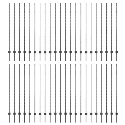 Fence Posts Height Adjustable Manual 88 pcs Grey 200 cm Steel