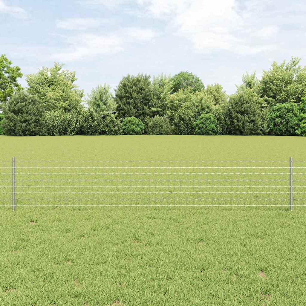 Fence Posts Height Adjustable Manual 22 pcs Silver 80 cm Steel