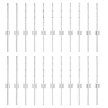 Fence Posts Height Adjustable Manual 22 pcs Silver 80 cm Steel