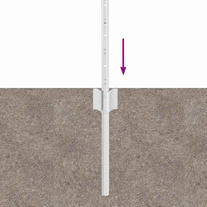 Fence Posts Height Adjustable Manual 22 pcs Silver 80 cm Steel