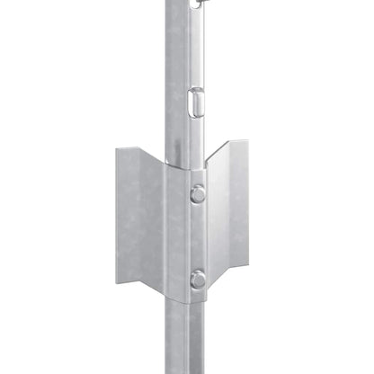 Fence Posts Height Adjustable Manual 44 pcs Silver 80 cm Steel