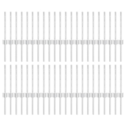 Fence Posts Height Adjustable Manual 44 pcs Silver 80 cm Steel