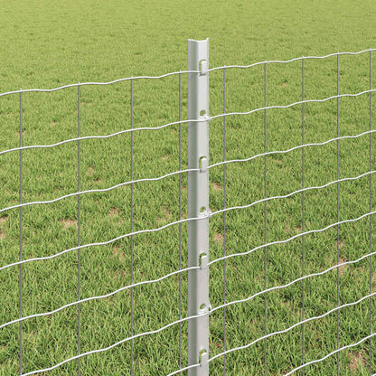 Fence Posts Height Adjustable Manual 22 pcs Silver 120 cm Steel