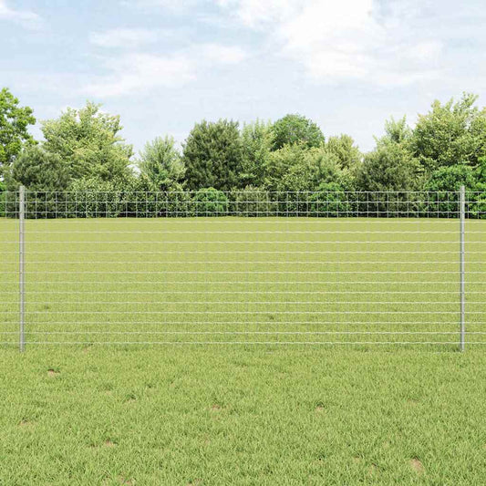 Fence Posts Height Adjustable Manual 22 pcs Silver 120 cm Steel