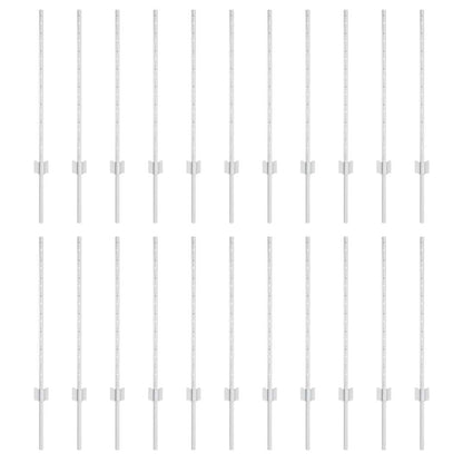 Fence Posts Height Adjustable Manual 22 pcs Silver 120 cm Steel