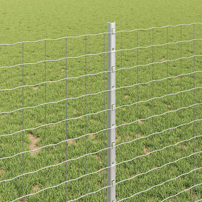 Fence Posts Height Adjustable Manual 44 pcs Silver 140 cm Steel