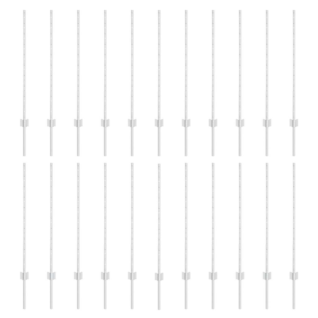 Fence Posts Height Adjustable Manual 44 pcs Silver 140 cm Steel
