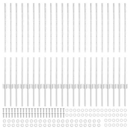 Fence Posts Height Adjustable Manual 44 pcs Silver 140 cm Steel
