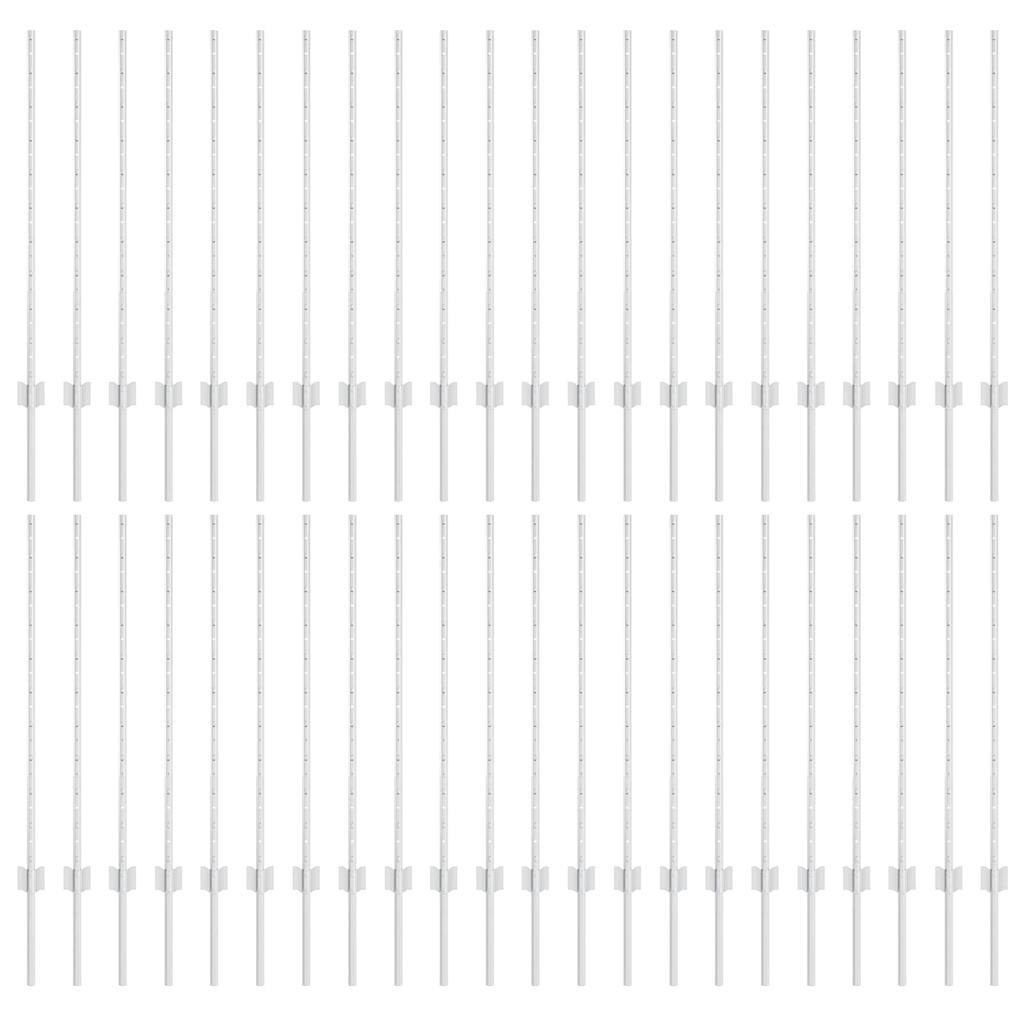 Fence Posts Height Adjustable Manual 88 pcs Silver 140 cm Steel