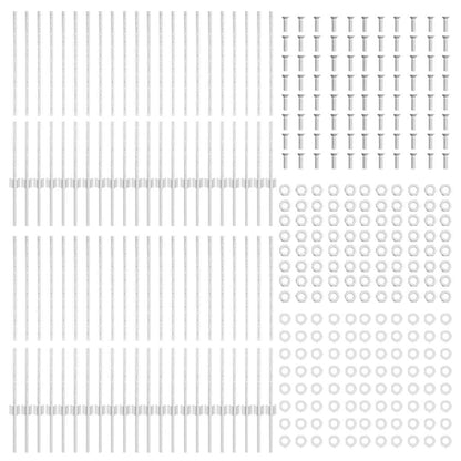 Fence Posts Height Adjustable Manual 88 pcs Silver 140 cm Steel