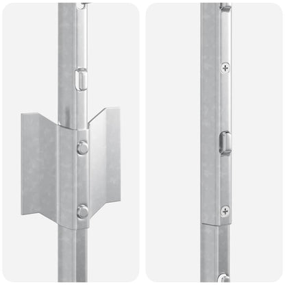 Fence Posts Height Adjustable Manual 44 pcs Silver 160 cm Steel