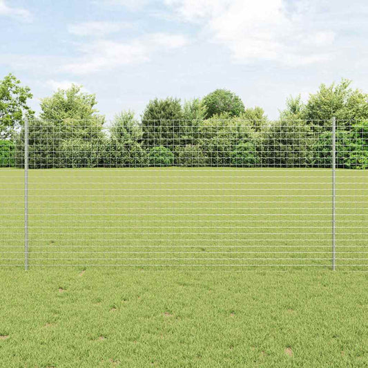 Fence Posts Height Adjustable Manual 44 pcs Silver 160 cm Steel