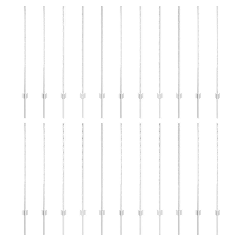 Fence Posts Height Adjustable Manual 44 pcs Silver 160 cm Steel