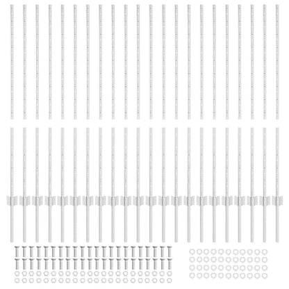 Fence Posts Height Adjustable Manual 44 pcs Silver 160 cm Steel