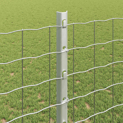 Fence Posts Height Adjustable Manual 88 pcs Silver 160 cm Steel