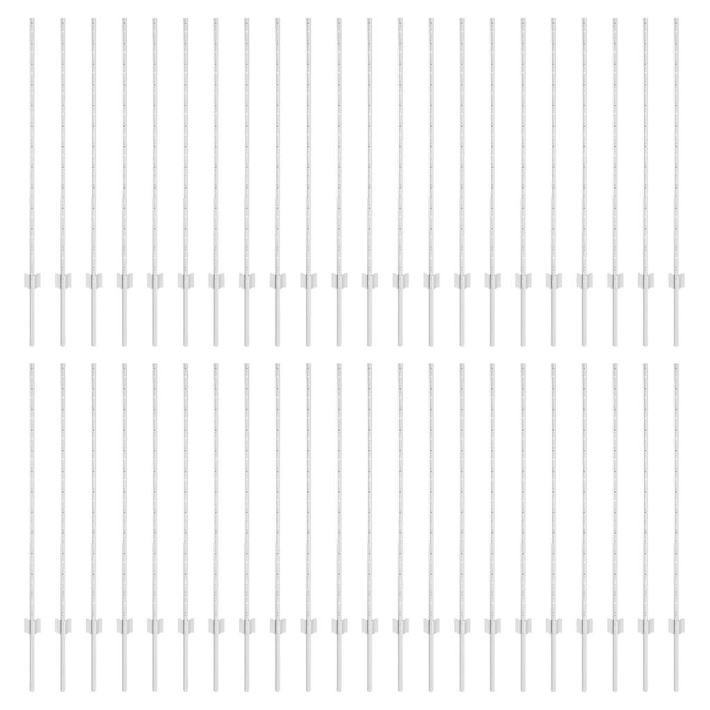 Fence Posts Height Adjustable Manual 88 pcs Silver 160 cm Steel