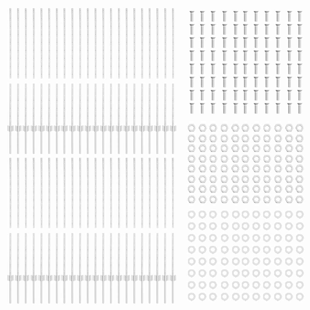 Fence Posts Height Adjustable Manual 88 pcs Silver 160 cm Steel