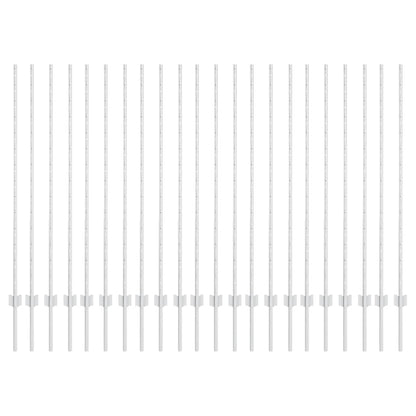 Fence Posts Height Adjustable Manual 44 pcs Silver 180 cm Steel