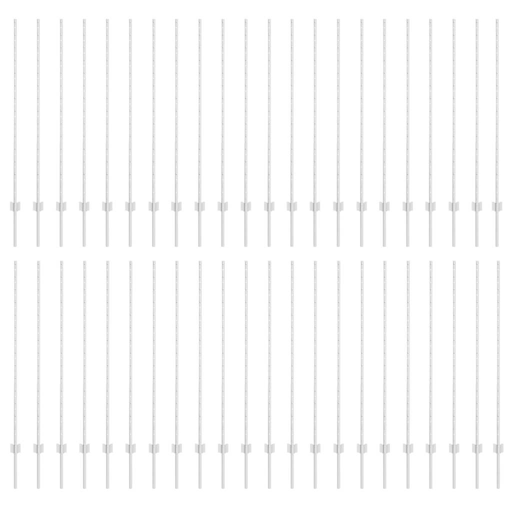 Fence Posts Height Adjustable Manual 88 pcs Silver 180 cm Steel