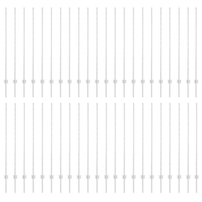 Fence Posts Height Adjustable Manual 88 pcs Silver 180 cm Steel