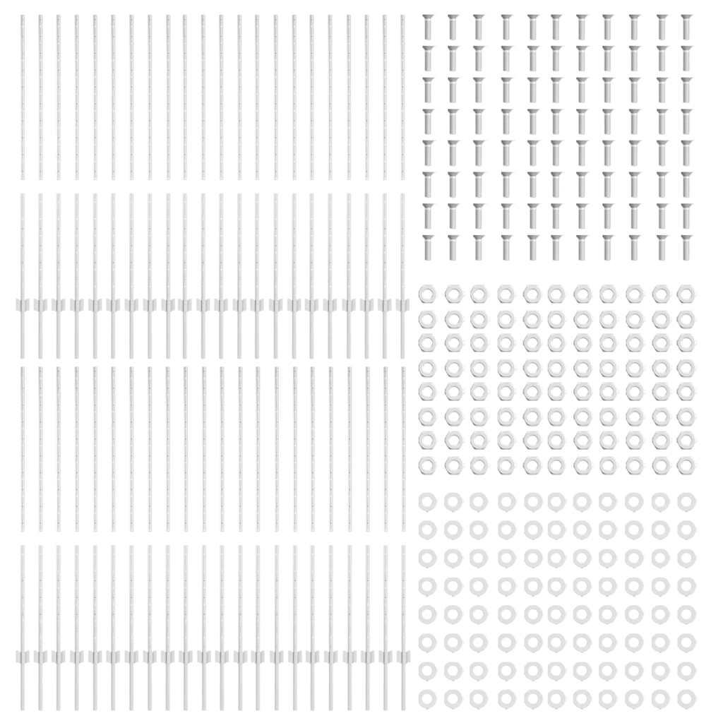 Fence Posts Height Adjustable Manual 88 pcs Silver 180 cm Steel